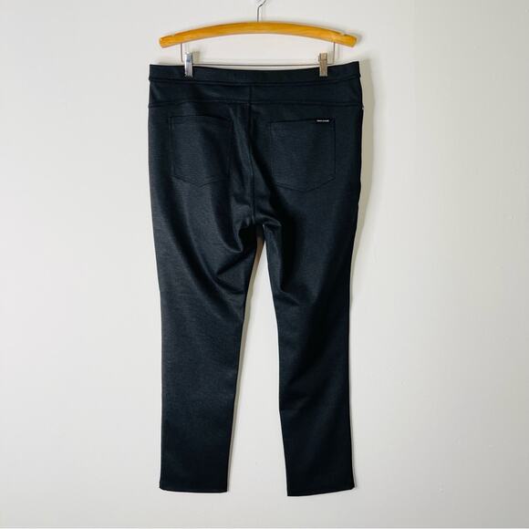 DKNY black faux leather stretchy high waisted skinny ankle pants XL - Picture 7 of 8